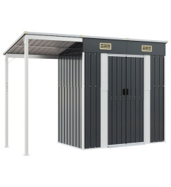 Abri de jardin avec toit prolongé anthracite 277x110,5x181 cm