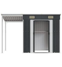 Abri de jardin avec toit prolongé anthracite 277x110,5x181 cm