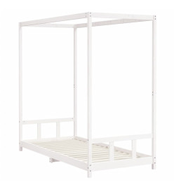 Cadre de lit pour enfants blanc 90x200 cm bois de pin massif