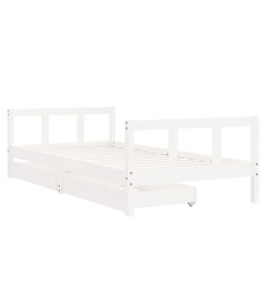 Cadre de lit d'enfants tiroirs blanc 90x190 cm bois pin massif