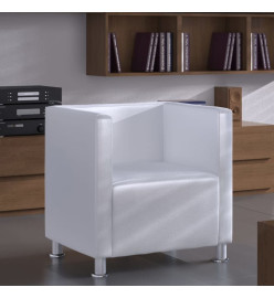 Fauteuil cube Blanc Similicuir