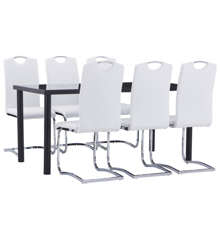 Ensemble de salle à manger 7 pcs Similicuir Blanc