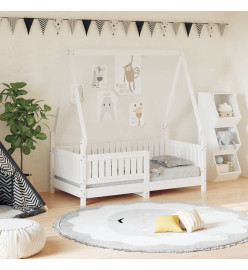 Cadre de lit pour enfant blanc 70x140 cm bois de pin massif