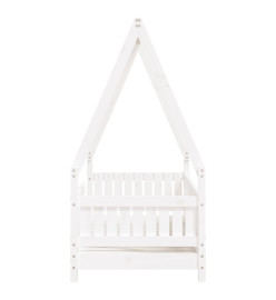 Cadre de lit pour enfant blanc 70x140 cm bois de pin massif