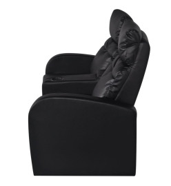 Fauteuil inclinable à LED à 2 places cuir artificiel noir