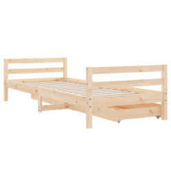 Cadre de lit d'enfants et tiroirs 90x190 cm bois de pin massif