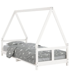 Cadre de lit pour enfants blanc 80x200 cm bois de pin massif