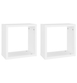 Étagères cube murales 2 pcs Blanc 30x15x30 cm