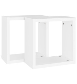 Étagères cube murales 2 pcs Blanc 30x15x30 cm