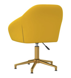 Chaise pivotante de salle à manger Jaune Velours