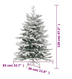 Sapin de Noël artificiel à charnières avec neige floquée 120 cm