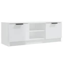 Meuble TV Blanc brillant 102x35x36,5 cm Bois d'ingénierie