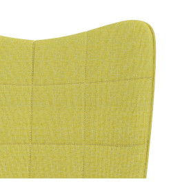 Chaise à bascule avec tabouret Vert Tissu