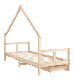 Cadre de lit pour enfants gris 80x200 cm bois de pin massif