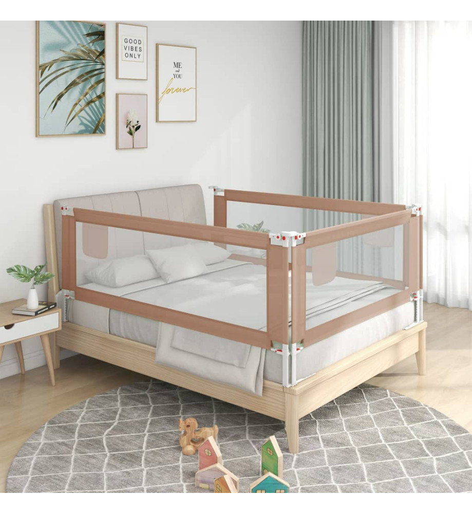 Barrière de sécurité de lit enfant Taupe 90x25 cm Tissu