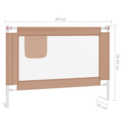 Barrière de sécurité de lit enfant Taupe 90x25 cm Tissu