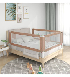 Barrière de sécurité de lit d'enfant Taupe 190x25 cm Tissu