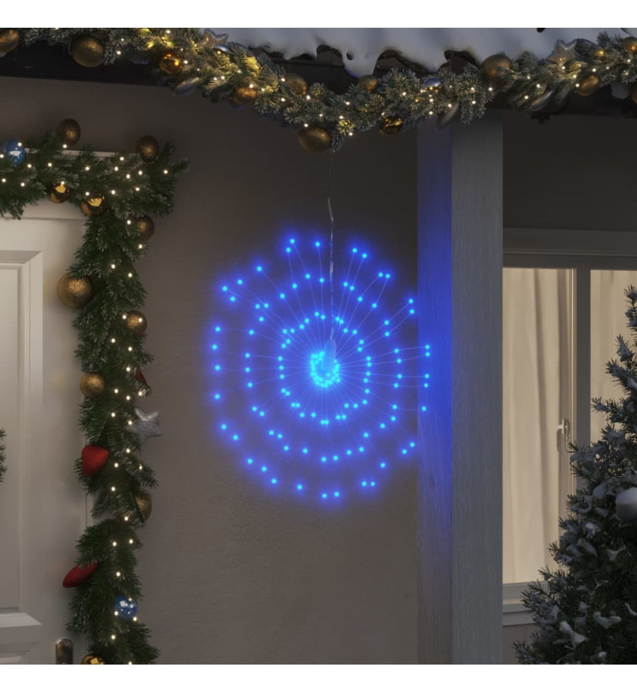 Étoile rayonnante de Noël 140 LED 2 pcs bleu 17 cm