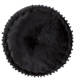 Pouf Rond Velours 40x20 cm Anthracite
