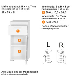 Trendteam Armoire de sol de salle de bain Amanda Blanc