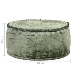 Pouf Rond Velours 40x20 cm Vert