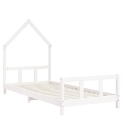 Cadre de lit pour enfants blanc 90x200 cm bois de pin massif