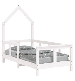 Cadre de lit pour enfant blanc 70x140 cm bois de pin massif