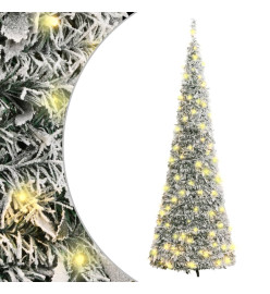 Sapin de Noël artificiel escamotable avec neige floquée 150 LED