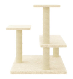 Arbre à chat avec griffoirs en sisal crème 61 cm