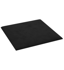 Panneaux muraux 12 pcs Noir 30x30 cm Velours 1,08 m²