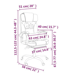 Fauteuil inclinable de bureau Rose Similicuir