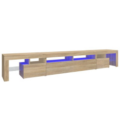 Meuble TV avec lumières LED Chêne sonoma 260x36,5x40 cm