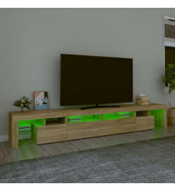 Meuble TV avec lumières LED Chêne sonoma 260x36,5x40 cm