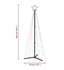 Arbre de Noël cône 200 LED Bleues 70x180 cm