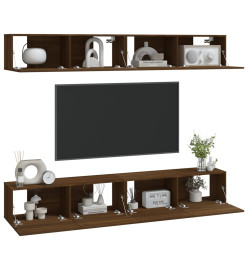 Meubles TV muraux 4 pcs Chêne marron 100x30x30 cm