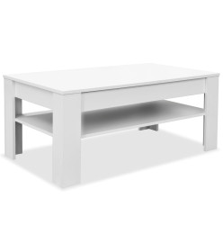 Table basse en aggloméré 110 x 65 x 48 cm Blanc