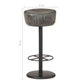 Tabouret de bar Gris Cuir véritable