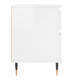 Tables de chevet 2 pcs blanc brillant 40x35x50 cm