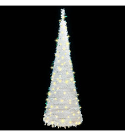 Sapin de Noël artificiel escamotable 100 LED blanc 150 cm