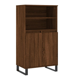 Buffet haut Chêne marron 60x36x110 cm Bois d'ingénierie