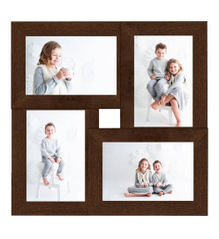 Collage de cadres photo pour photo de 4x(13x18 cm) Marron MDF