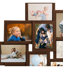 Collage de cadres photo de photo 10x(10x15 cm) Marron foncé MDF