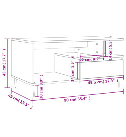 Table basse Blanc 90x49x45 cm Bois d'ingénierie