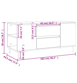 Table basse chêne sonoma 102x44,5x50 cm bois d'ingénierie