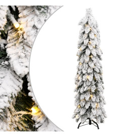 Sapin de Noël artificiel avec 60 LED et neige floquée 120 cm