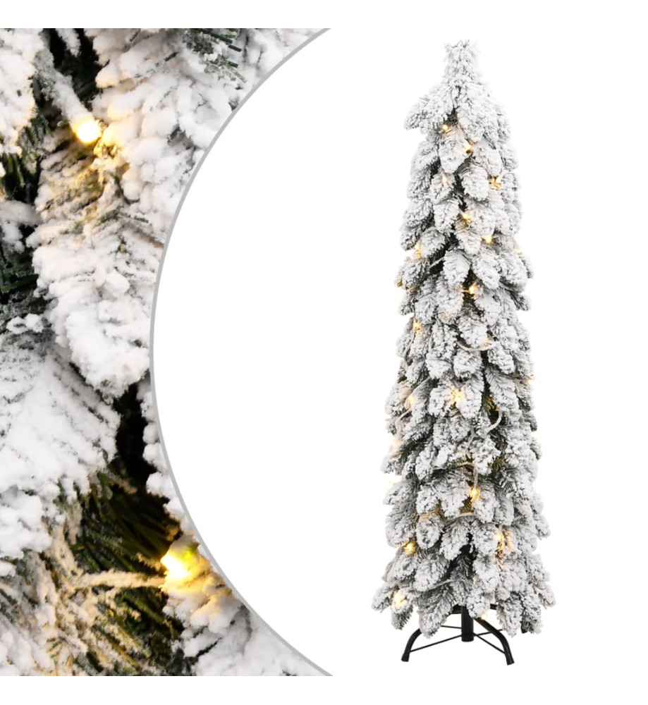 Sapin de Noël artificiel avec 60 LED et neige floquée 120 cm