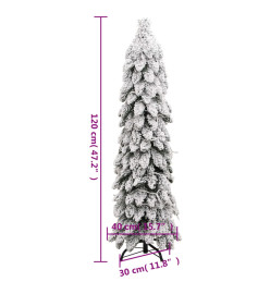 Sapin de Noël artificiel avec 60 LED et neige floquée 120 cm