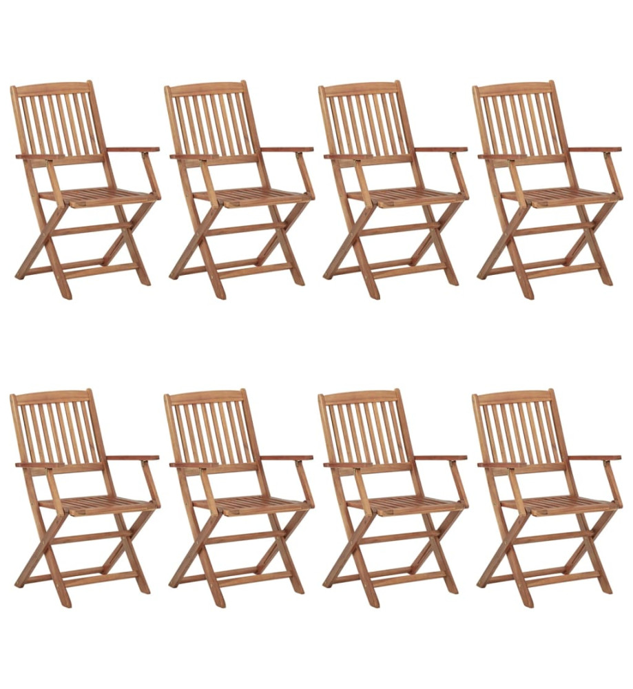 Chaises pliables d'extérieur 8 pcs Bois d'acacia solide Chaises pliables d'extérieur 8 pcs Bois d'acacia solide