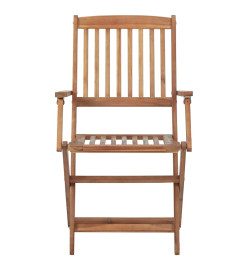 Chaises pliables d'extérieur 8 pcs Bois d'acacia solide