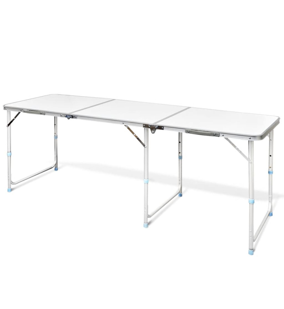 Table pliante de camping en aluminium avec hauteur ajustable